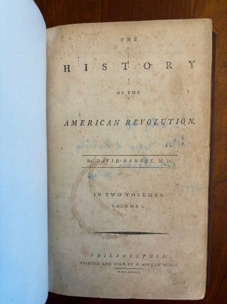 History of the American Revolution, Volume I only.