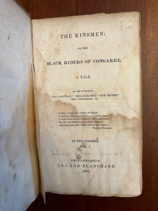 The Kinsmen: Or, The Black Riders of Congaree. Complete Two-Volume Set.