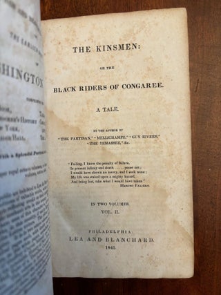 The Kinsmen: Or, The Black Riders of Congaree. Complete Two-Volume Set.