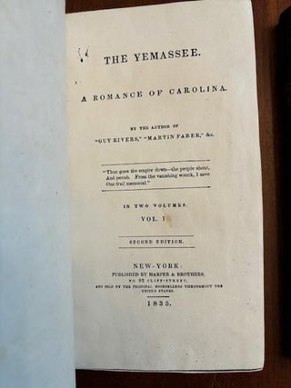 THE YEMASSEE. A Romance of Carolina. Complete Two-Volume Set.
