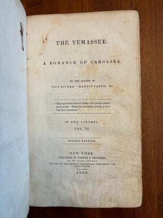 THE YEMASSEE. A Romance of Carolina. Complete Two-Volume Set.