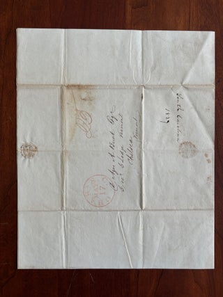 Partial printed document completed in handwritten script and signatures of Principal Officers of the South Carolina Grand Lodge of AFM sent to the Vermont Grand Lodge posted at Charleston on 17 May 1827