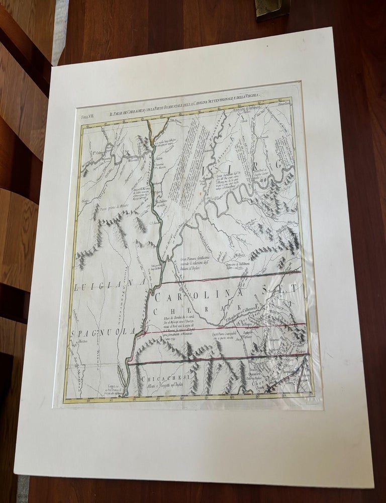 Item #101201 The Cherachesi Country, with the western part of North Carolina, and Virginia. Cherokee. Antonio Zatta.