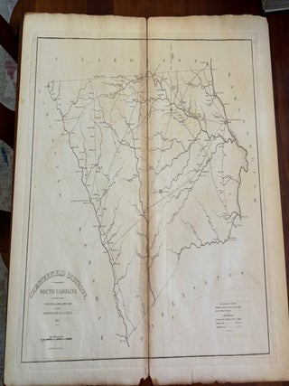 Item #101205 Original Vintage 1825 Map Chesterfield District SOUTH CAROLINA from Mills Atlas,...
