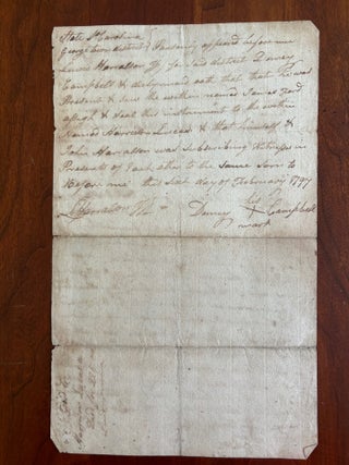 Land Deed to Harrison Lucas from James Fordham, February 6, 1797, Liberty County, Georgetown District SOUTH CAROLINA.