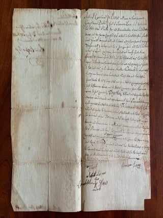 Item #101208 Land Deed to James Crawford from Harrison Lucas, October 8, 1798, Marion and...