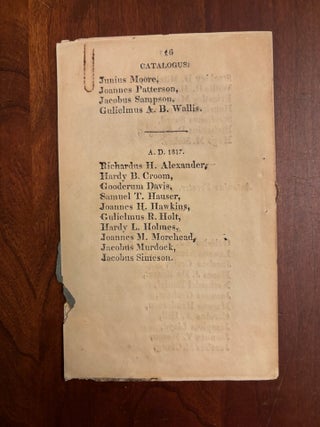 Catalogus Universitatis Carolinae Septentrionalis.