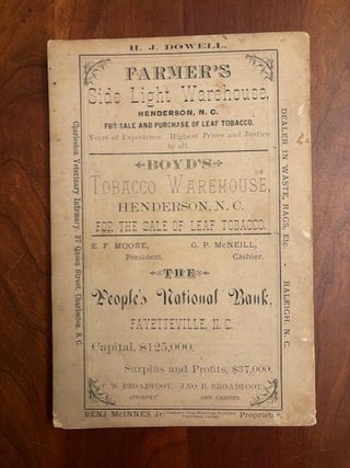 Historical and Descriptive Review of the State of North Carolina, including the Manufacturing and Mercantile Industries of the Towns of Durham, Fayetteville, Henderson, Oxford and Raleigh, and Sketches of Their Leading Men and Business Houses.