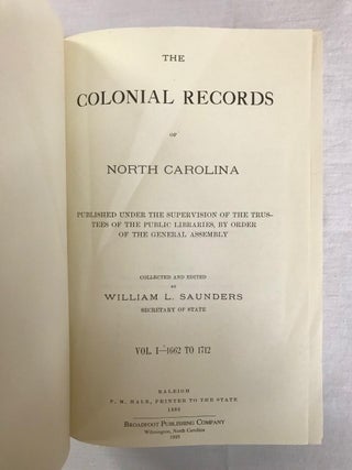 The Colonial and State Records of North Carolina.