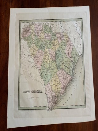 Item #101322 Colored Map of South Carolina. Thomas Gamaliel Bradford