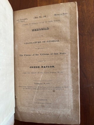 Georgia Governor Wilson Lumpkin's Personal Copy of 20th US Congress Pamphlets, with many pertaining to Cherokee Indians Land Deals and Government (and much more)