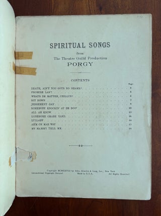 Spiritual Songs from The Theatre Guild Production Porgy A Folk Play (Souvenir Edition)