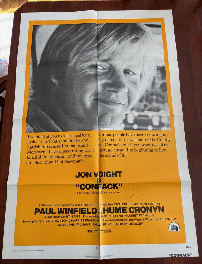 Item #101553 1974 Conrack Original Movie House Full Sheet Poster SIGNED by Pat Conroy