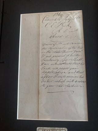 ALS from C.E. Kirk, Foreman in Charge of Work on State House (South Carolina) regarding Request to Have the Old Bell from The State House Restored and Put in Use in the State Capitol During the Reconstruction Era.