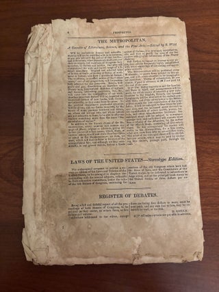 The Speeches of Messrs. Calhoun, Webster, and Poindexter, in the Senate of the United States on the Revenue Collection Bill. Supplement to the Political Register, Vol. I, No. 21, March 15, 1833.
