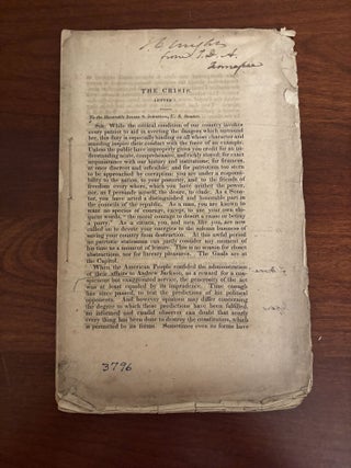 THE CRISIS. LETTER 1. [To the Honorable Josiah S. Johnston. Edmund Pendleton.