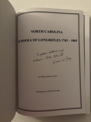 North Carolina Schools of Longrifles 1765-1865.