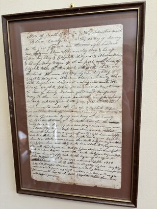 Item #101720 1831 Bladen County NORTH CAROLINA Land Deed to heirs of Elizabeth White, NC