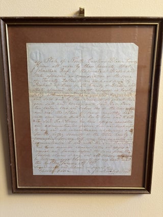 Lot of 5 Richard LEWIS Family Plantation Documents (including Slave Deed) in antebellum Bladen County North Carolina