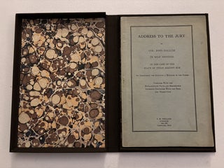 Item #101740 Address to the Jury by Col. John Hallum in Self Defense in the Case of the State of...
