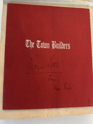 History of Wachovia in North Carolina. The Unitas Fratrum or Moravian Church in North Carolina During a Century and a Half.1752-1902. From the Original German & English Manuscripts & records in the Wachovia Archives, Salem, North Carolina. WITH (Bound-In): The Town Builders (1915). SIGNED by Adelaide Fries. Personal copy of Thomas Settle.