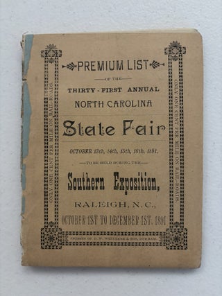 Item #101878 Premium List of the Thirty First Annual North Carolina State Fair October 13th,...