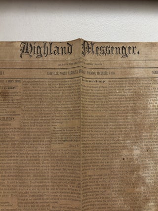 Highland Messenger : Volume 1 Asheville, North Carolina, Friday Morning, December 3, 1840.